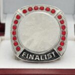ROUND ADD YOUR LOGO FINALIST RING --- SILVER BODY, RED STONES, 2 ENGRAVABLE SIDES (Item #58-161) - Image 3