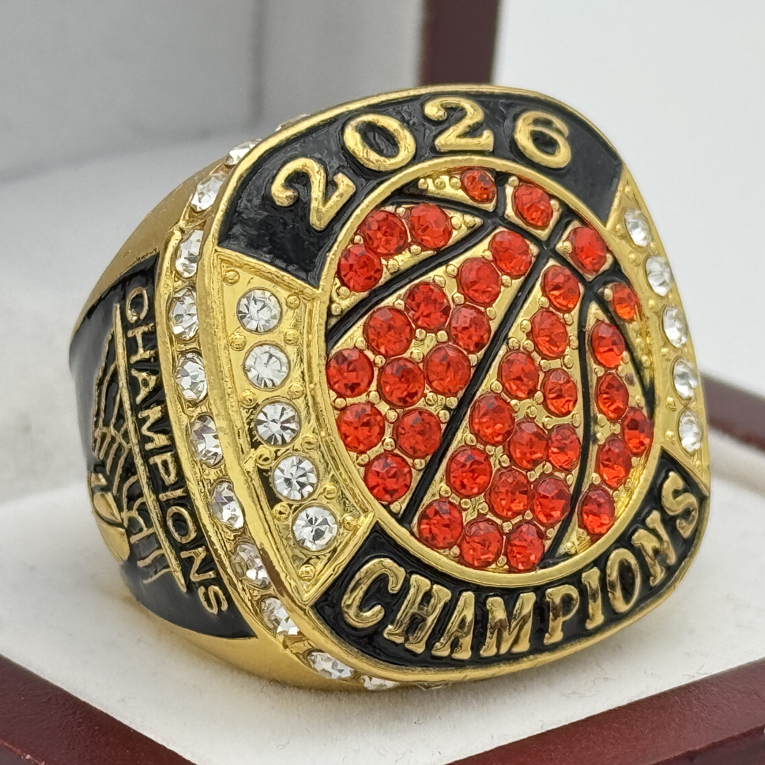 IMG_4234 BASKETBALL 2026 CHAMPIONS RING --- GOLD, WITH STONES (Item #54-56) - Image 1