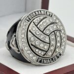 SPINNER VOLLEYBALL FINALIST RING --- SILVER BODY, CLEAR STONES (Item #56-97)