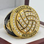 SPINNER VOLLEYBALL CHAMPION RING --- GOLD BODY, CLEAR STONES (Item #56-100)