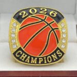 BASKETBALL 2026 CHAMPION  RING --- GOLD, PAINTED BALL (Item #54-48) - Image 3