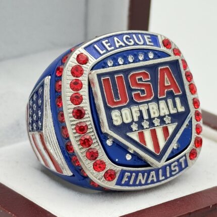 USA 5 STAR LEAGUE FINALIST RING --- BLUE BODY, RED STONES, OFFICIAL LOGO (Item #39-34)