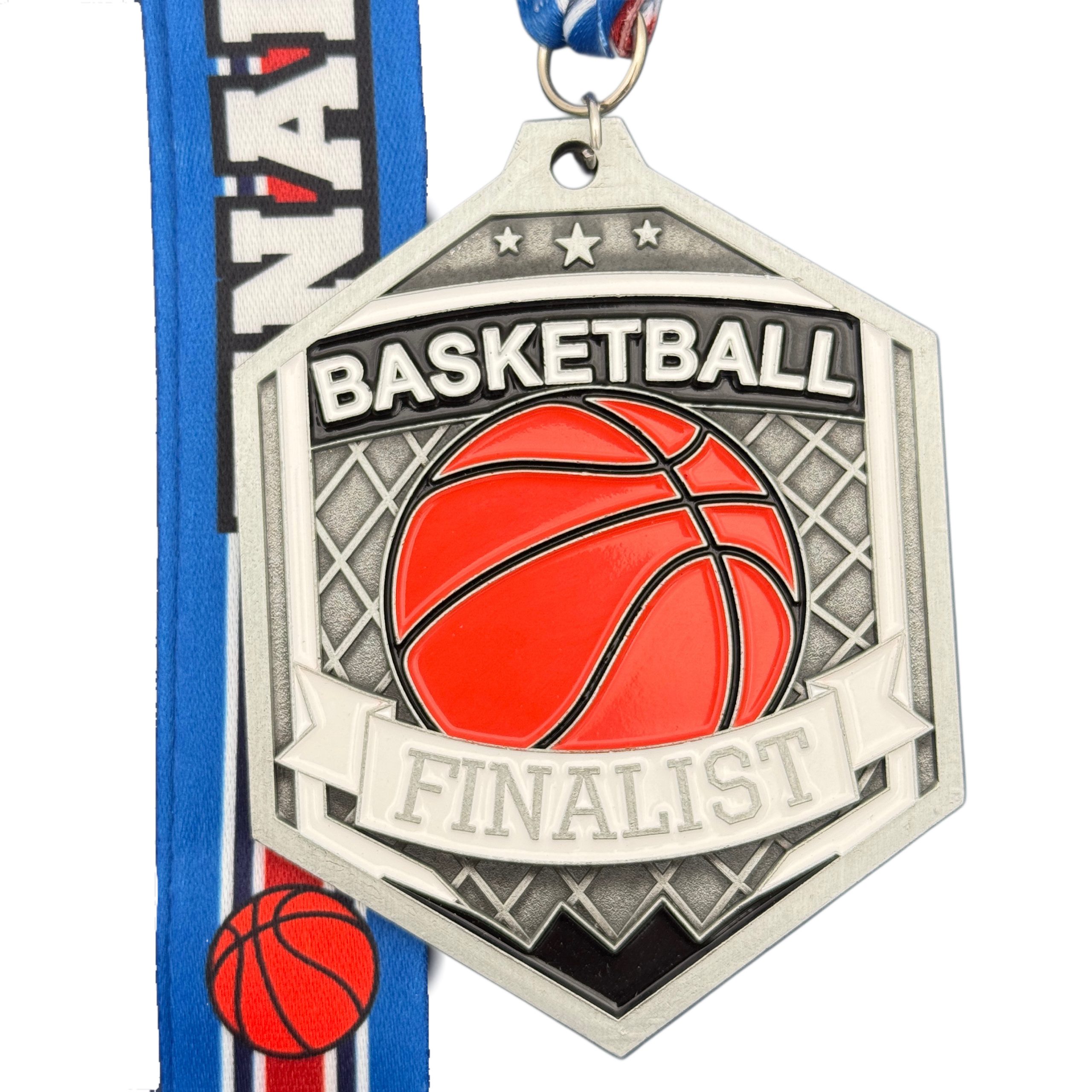 0DFAC15F-F319-4EE0-A302-3BD69481D13A BASKETBALL FINALIST MEDAL --- SILVER (Item #64-145) - Image 1