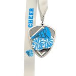 CHEER PARTICIPATION MEDAL --- SILVER, BLUE PAINT (Item #64-200) - Image 2