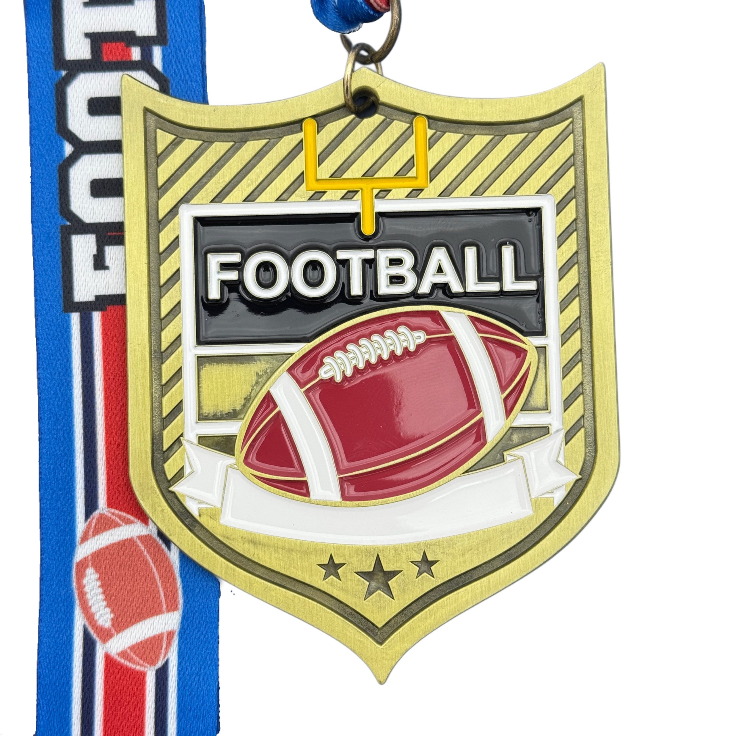 6278ADEF-5A98-46E0-8D57-CA1C971DA013 FOOTBALL PARTICIPATION MEDAL --- GOLD (ITEM #64-188) - Image 1