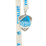 CHEER FINALIST MEDAL --- SILVER, BLUE PAINT (Item #64-137) - Image 2