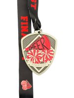 CHEER FINALIST MEDAL --- SILVER, PINK PAINT (Item #64-121) - Image 2