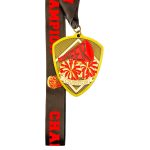 CHEER CHAMPION MEDAL --- GOLD, PINK PAINT (Item #64-124) - Image 2