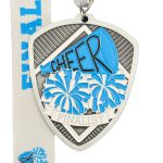 CHEER FINALIST MEDAL --- SILVER, BLUE PAINT (Item #64-137)
