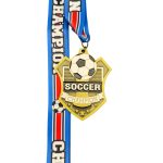 SOCCER CHAMPION MEDAL --- GOLD (Item #64-128) - Image 2