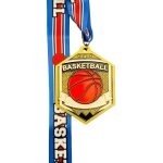 BASKETBALL PARTICIPATION MEDAL --- GOLD (Item #64-192) - Image 2