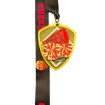 CHEER PARTICIPATION MEDAL --- SILVER, PINK PAINT (Item #64-197) - Image 2