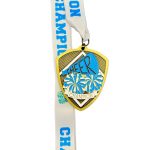 CHEER CHAMPION MEDAL --- GOLD, BLUE PAINT (Item #64-140) - Image 2