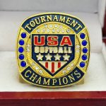 USAS CHAMPION RING --- GOLD BODY, BLUE STONES (Item #39-12) - Image 3