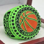 BASKETBALL CHAMPION RING --- NEON GREEN, PAINTED BALL (Item #52-68)