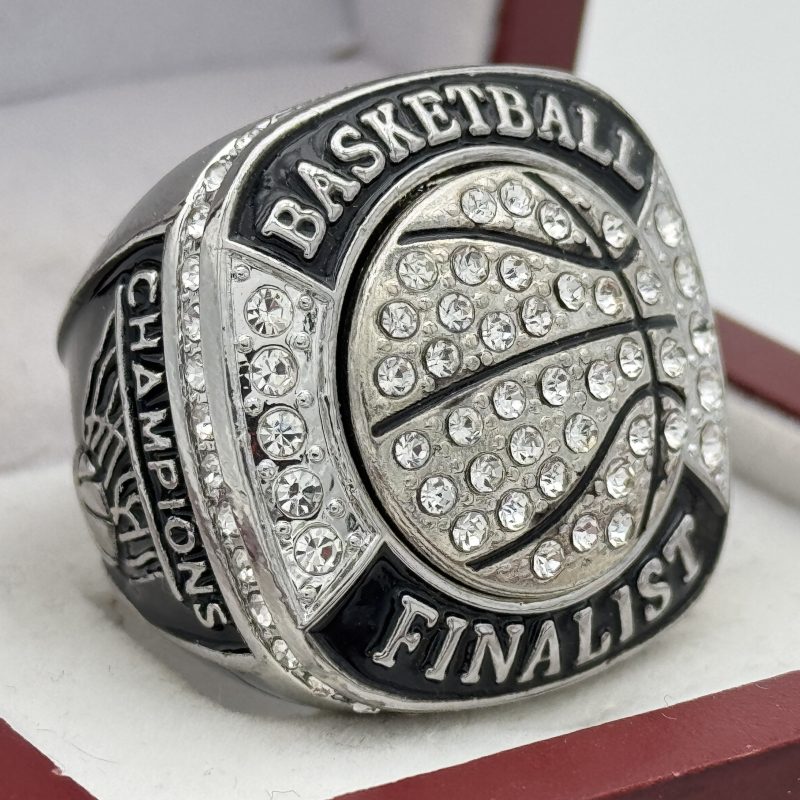 silver and black basketball finalists ring