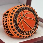 BASKETBALL FINALIST RING --- NEON ORANGE, PAINTED BALL (Item #52-61)