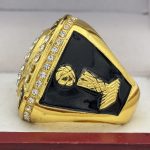 SPINNER BASKETBALL CHAMPION RING --- GOLD BODY, CLEAR STONES (Item #38-88) - Image 2