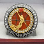 SLAM DUNK BASKETBALL CHAMPION RING --- GUN METAL BODY, CLEAR STONES (Item #52-92) - Image 3