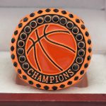 BASKETBALL CHAMPION RING --- NEON ORANGE, PAINTED BALL (Item #52-64) - Image 3