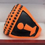 BASKETBALL CHAMPION RING --- NEON ORANGE, PAINTED BALL (Item #52-64) - Image 2