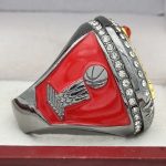 SLAM DUNK BASKETBALL CHAMPION RING --- GUN METAL BODY, RED STONES (Item #52-84) - Image 4