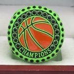 BASKETBALL CHAMPION RING --- NEON GREEN, PAINTED BALL (Item #52-68) - Image 3