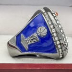 SLAM DUNK BASKETBALL FINALIST RING --- GUN METAL BODY, BLUE STONES (Item #52-97) - Image 4