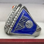 SLAM DUNK BASKETBALL FINALIST RING --- GUN METAL BODY, BLUE STONES (Item #52-97) - Image 2