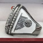SLAM DUNK BASKETBALL FINALIST RING --- GUN METAL BODY, CLEAR STONES (Item #52-89) - Image 2