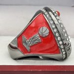 SLAM DUNK BASKETBALL FINALIST RING --- GUN METAL BODY, RED STONES (Item #52-81) - Image 4