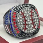 BALL CHAMPION RING --- GUNMETAL BODY, CLEAR STONES (Item #30-52)