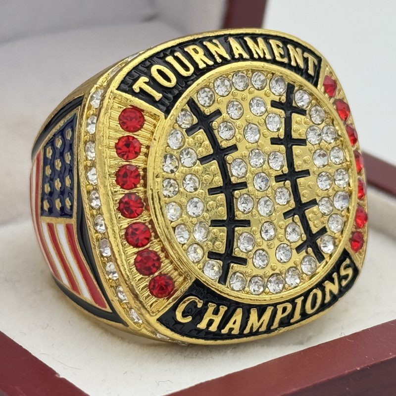gold and black championship ring