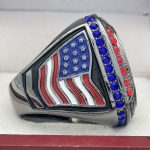 BALL CHAMPION RING --- GUNMETAL BODY, CLEAR STONES (Item #30-52) - Image 4