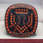 BLACK OUT SERIES HOME PLATE CHAMPION RING --- ORANGE STONE (Item # 50-100) - Image 3