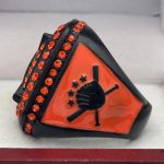 BLACK OUT SERIES HOME PLATE CHAMPION RING --- ORANGE STONE (Item # 50-100) - Image 2