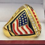 BALL CHAMPIONSHIP RING --- GOLD BODY, BLACK LACES (Item #30-56) - Image 4