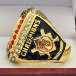 BALL CHAMPIONSHIP RING --- GOLD BODY, BLACK LACES (Item #30-56) - Image 2