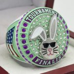 5 STAR EASTER BUNNY FINALIST RING --- WHITE BODY, PURPLE STONES (ITEM #36-69)