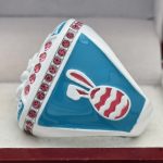 EASTER BUNNY CHAMPION RING --- WHITE BODY, PINK STONES (ITEM #36-64) - Image 2