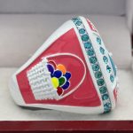 EASTER BUNNY CHAMPION RING --- WHITE BODY, BLUE STONES (ITEM #36-76) - Image 4