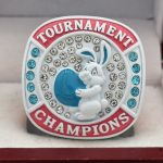 EASTER BUNNY CHAMPION RING --- WHITE BODY, BLUE STONES (ITEM #36-76) - Image 3