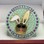 5 STAR EASTER BUNNY CHAMPION RING --- WHITE BODY, PURPLE STONES (ITEM #36-72) - Image 3