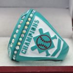 SOFTBALL CHAMPION RING --- TEAL BODY, PRISMATIC STONE (Item #61-104) - Image 2