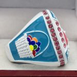 EASTER BUNNY FINALIST RING --- WHITE BODY, PINK STONES (ITEM #36-61) - Image 4