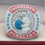 EASTER BUNNY FINALIST RING --- WHITE BODY, BLUE STONES (ITEM #36-73) - Image 3