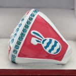 EASTER BUNNY FINALIST RING --- WHITE BODY, BLUE STONES (ITEM #36-73) - Image 2