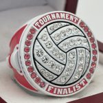 VOLLEYBALL FINALIST RING --- WHITE BODY, PINK STONES (Item #56-49)
