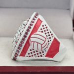 VOLLEYBALL FINALIST RING --- WHITE BODY, PINK STONES (Item #56-49) - Image 2