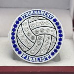 VOLLEYBALL FINALIST RING --- WHITE BODY, BLUE STONES (Item #56-53) - Image 3
